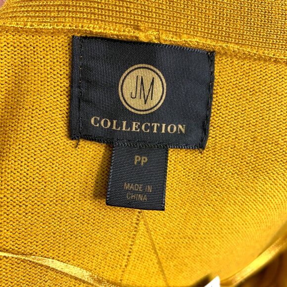 JM Collection Womens Cardigan Sweater Duster Laced Cuff Open Mustard 0 Petite - Picture 8 of 12